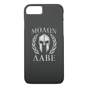 Coque Case-Mate Pour iPhone Molon Labe Chrome Style Spartan Armor Fibre de car