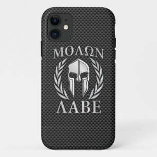 Etui iPhone Case-Mate Molon Labe Chrome Style Sparte Armure Fibre de car