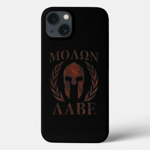 Etui iPhone 13 Molon Labe Guerrier Laurels Masque de fer