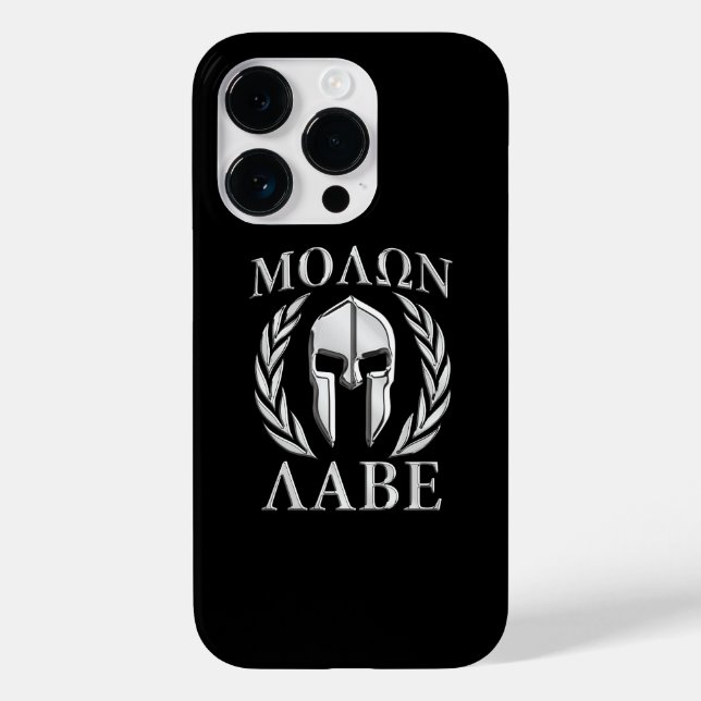 Coques Case-Mate iPhone Molon Labe Laurels au casque spartiate (Verso)