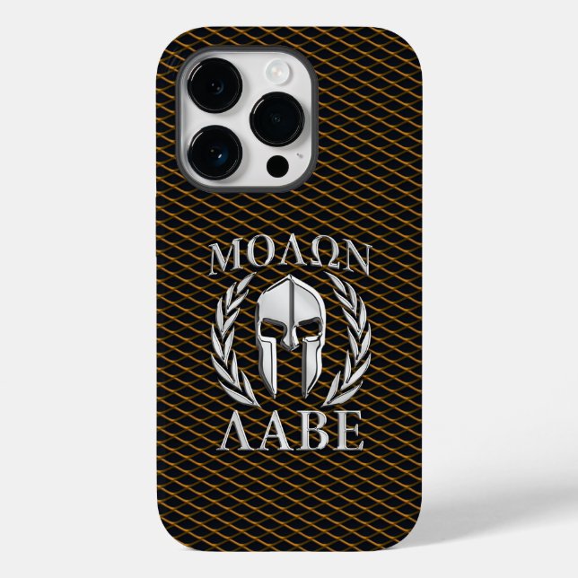 Coques Case-Mate iPhone Molon Labe Laurels au casque spartiate (Verso)