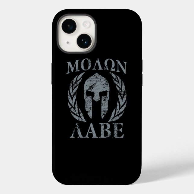 Coques Case-Mate iPhone Molon Labe Laurels au casque spartiate (Verso)