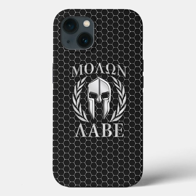 Coques Case-Mate iPhone Molon Labe Laurels au casque spartiate (Verso)