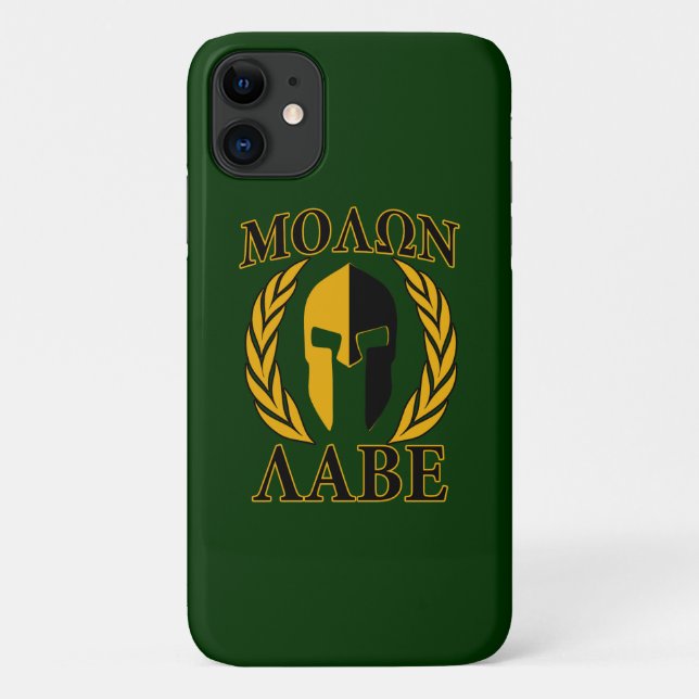 Coques Case-Mate iPhone Molon Labe Spartan Mask Laurels Gold (Dos)