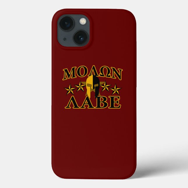 Coques Case-Mate iPhone Molon Labe Spartan Warrior 5 étoiles Bourgogne (Verso)
