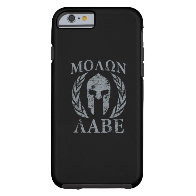 Coques Case-Mate iPhone Molon Labe Warrior Mask Laurels sur Black (Dos)
