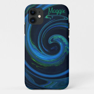 Coques Pour iPhone Molten Malachite Azurite Vague Abstraite