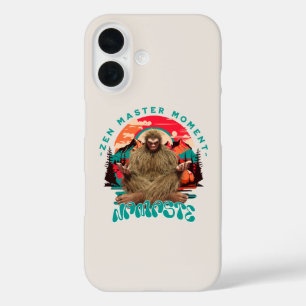Coque Pour iPhone 16 Moment de maître zen Bigfoot Art rétro de méditati
