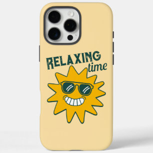 Coque iPhone 16 Pro Max Moment RELAXANT soleil souriant avec lunettes de s