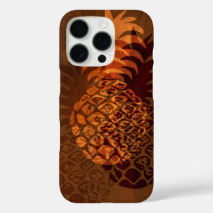 Coque iPhone 16 Pro Momona Ananas Hawaiian Tropical Faux Wood