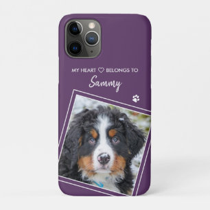 Case-Mate iPhone Case Mon Coeur Appartient À Purple Chien Chat Photo An