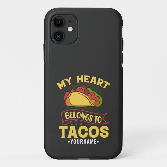 Coques Case-Mate iPhone Mon Coeur Appartient Aux Tacos (Dos)