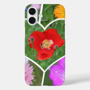 Coque Pour iPhone 16 Plus Mon coeur est rempli de fleurs Photo Collage