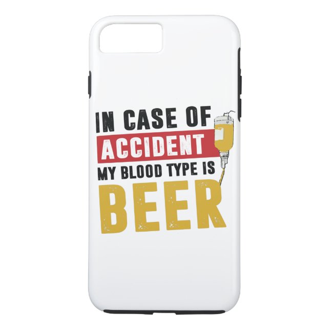 Coques Case-Mate iPhone Mon groupe sanguin est la bière (Dos)