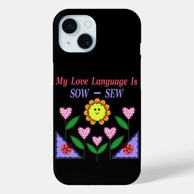 Coques Case-Mate iPhone Mon langage amoureux est semer - coudre (Verso)