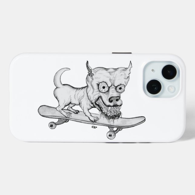 Coques Case-Mate iPhone Mon petit chien adoré - dessin au crayon (Verso (horizontal))