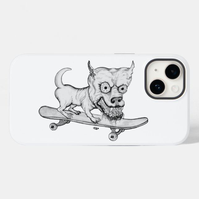 Coques Case-Mate iPhone Mon petit chien adoré - dessin au crayon (Verso (horizontal))