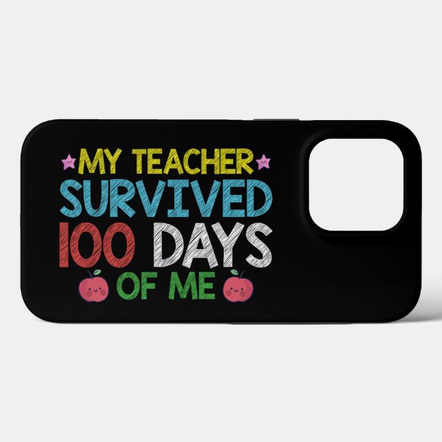 Coques Case-Mate iPhone Mon professeur a survécu au 100ème jour de mon éco (Verso (horizontal))