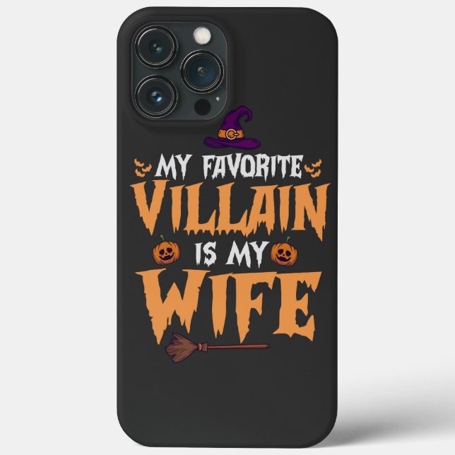Coques Case-Mate iPhone Mon vilain favori est ma femme Drôle Halloween (Verso)