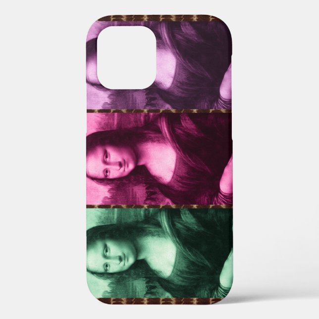 Coques Case-Mate iPhone Mona Lisa Poster de animal rose rose violet (Verso)