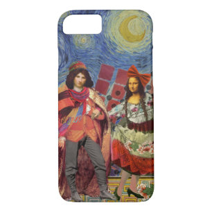 Coque iPhone 8/7 Mona Lisa Romantic Funny Art coloré