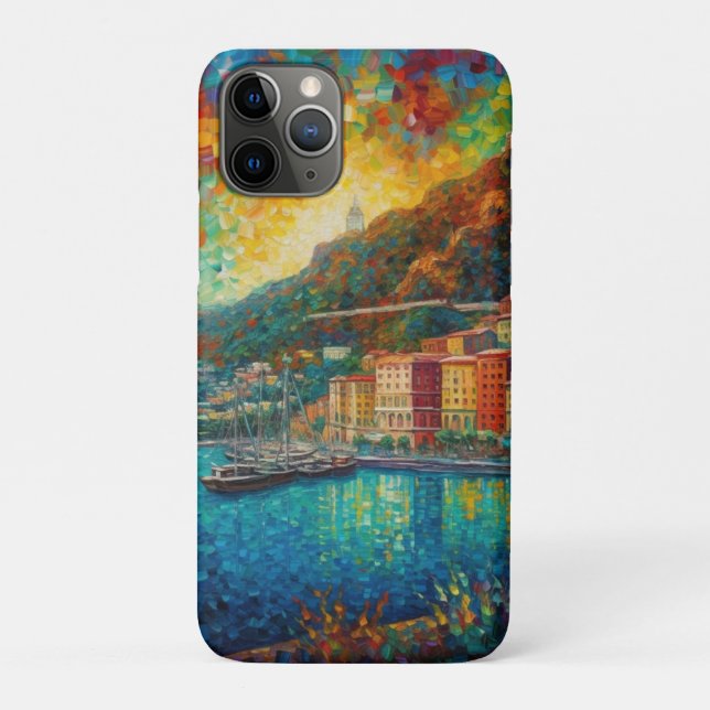 Coques Case-Mate iPhone Monaco, Monte-Carlo Bay en style van Gogh (Dos)