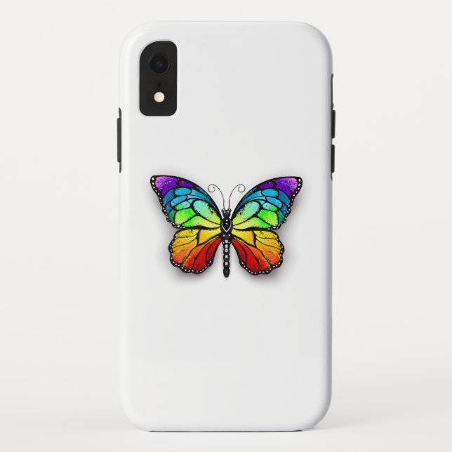 Coques Case-Mate iPhone Monarque papillon arc-en-ciel (Dos)