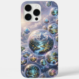 Coque iPhone 16 Pro Max Mondes fantastiques dans des bulles cosmiques flot