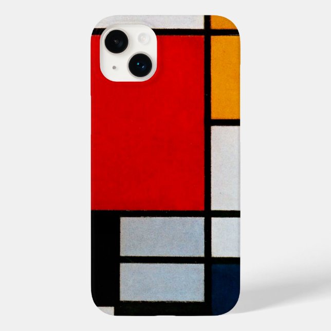 Coques Case-Mate iPhone Mondrian - Composition avec grand plan rouge (Verso)