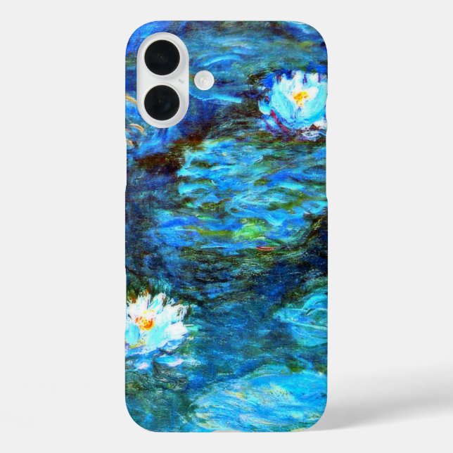 Coques Case-Mate iPhone Monet - Lys d'eau (bleu) (Verso)