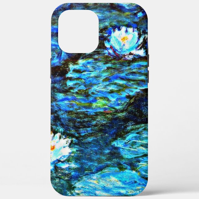 Coques Case-Mate iPhone Monet - Lys d'eau, Bleu, (Verso)