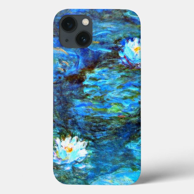 Coques Case-Mate iPhone Monet - Lys d'eau (bleu)  (Verso)