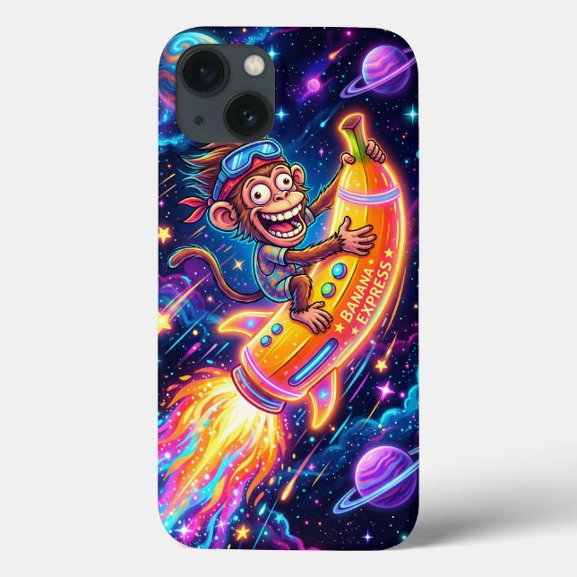 Coques Case-Mate iPhone Monkey Riding a Banana Rocket Phone Case (Verso)