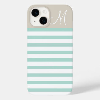 Coque Case-Mate iPhone Monnaie et lin Beige Preppy rayures Monogramme