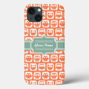 Coque Case-Mate iPhone Monnaie Nom personnalisé Orange Owls