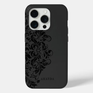 Coque Case-Mate iPhone Monochromatique noir tourbillon monogramme