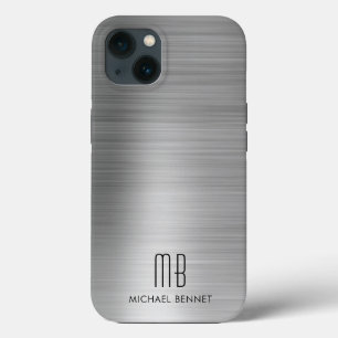 Case-Mate iPhone Case Monogram Argent Gris Métal Brossé