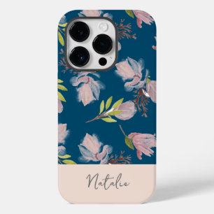 Coque Case-Mate iPhone Monogram Boho et belle marine bleu et rose