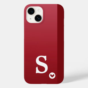 Coque Case-Mate iPhone Monogram Féminin Cœur Rouge Simple Moderne Chic