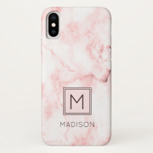 Case-Mate iPhone Case Monogram Girly Rose Pâle Marbre
