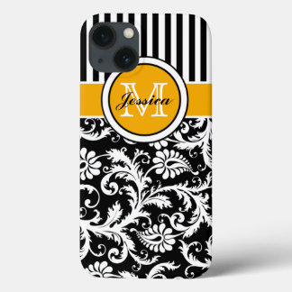 Coque Case-Mate iPhone Monogram Gold Black White Striped Damask iPad Air