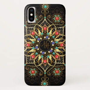 Case-Mate iPhone Case Monogram Gold Turquiose Red Mandala Jewel