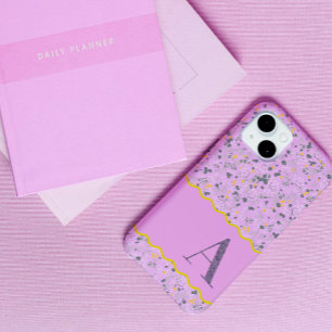 COQUE Case-Mate iPhone MONOGRAM INITIAL A LILAC PETITES FLEURS