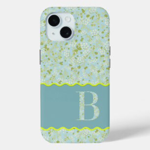 COQUE Case-Mate iPhone MONOGRAM INITIAL B ACQUA PETITES FLEURS