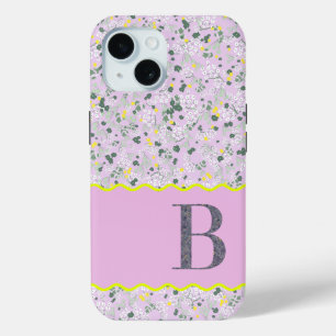 COQUE Case-Mate iPhone MONOGRAM INITIAL B LILAC PETITES FLEURS