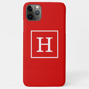 Case-Mate iPhone Case Monogram initial de Red White Framed