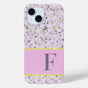 COQUE Case-Mate iPhone MONOGRAM INITIAL F LILAC PETITES FLEURS