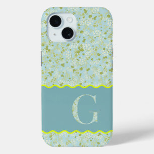 COQUE Case-Mate iPhone MONOGRAM INITIAL G ACQUA PETITES FLEURS