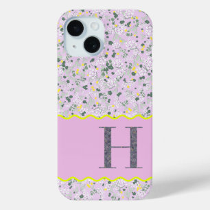 COQUE Case-Mate iPhone MONOGRAM INITIAL H LILAC PETITES FLEURS