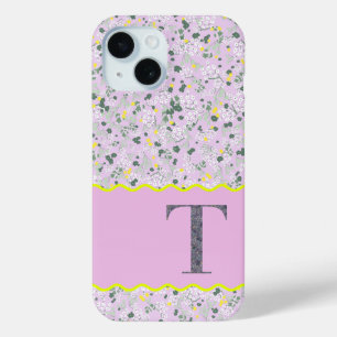 COQUE Case-Mate iPhone MONOGRAM INITIAL T LILAC PETITES FLEURS